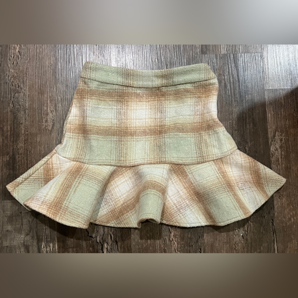 Moodie  Plaid Flared Mini Skirt